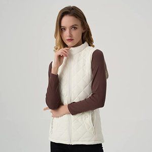 Women's Vest Quilted Long Sleeveless Puffer Jacket Vest For Women With 2 MEDIUM